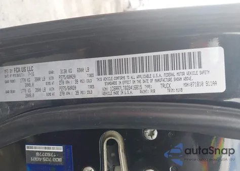 2016 Ram 1500 Lone Star z USA, uszkodzony, nr VIN 1C6RR7LT6GS416815